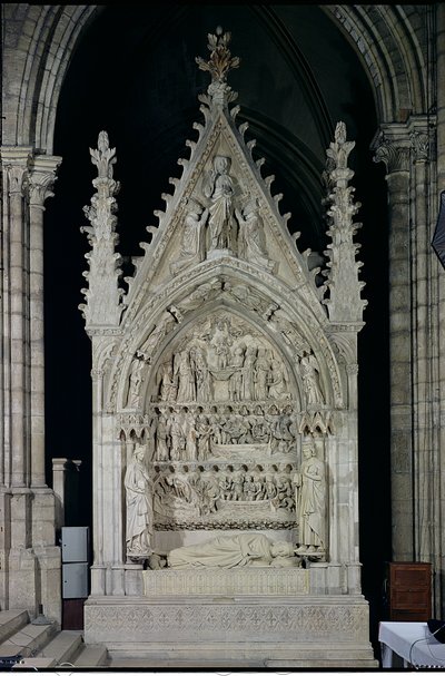 Graven til Dagobert I (605-39) Frankenes konge, restaurert av Adolphe Victor Geoffroy-Dechaume (1816-92) i 1862, ca. 1263 av French School