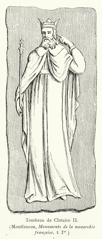 Tomb of Clotaire II (gravering) av French School