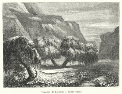 Napoleons grav i Sainte-Helene (gravering) av French School