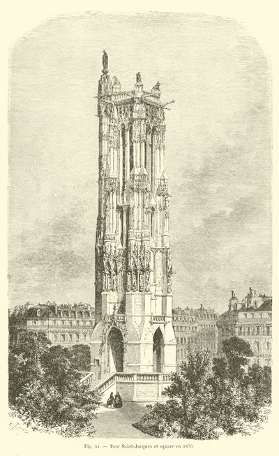 Besøk Saint-Jacques og torget i 1870 av French School
