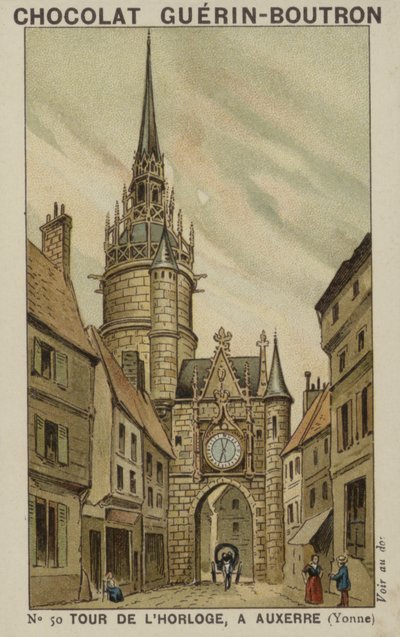 Klokketårn, i Auxerre, Yonne av French School