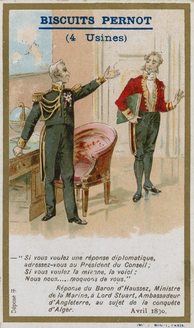 Handelskort utstedt med Biscuits Pernot av French School