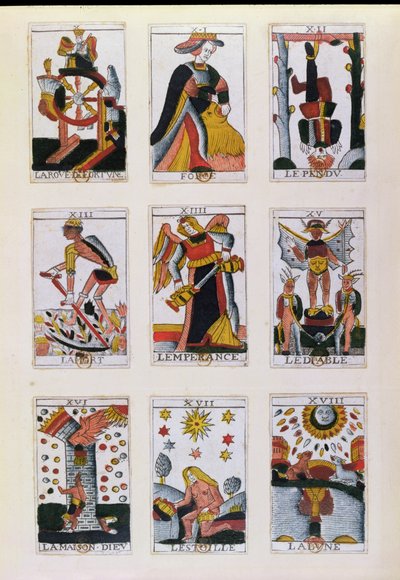 Tradisjonelle tarotkort av French School