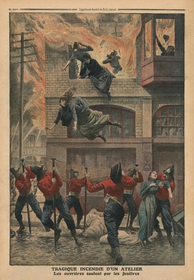 Tragisk brann i et verksted i Newark, New Jersey, illustrasjon fra 