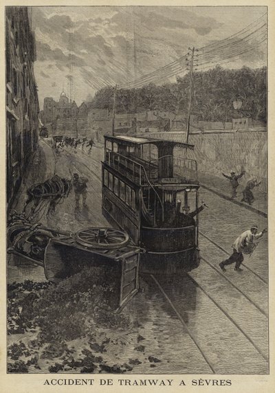 Trikkeulykke i Sevres, Frankrike, 1897 av French School