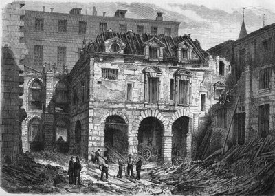 Transformasjoner av Paris under det andre imperiet, Haussmann-Paris: riving av Cour Saint Martin i Palais de Justice (Conciergerie) på Ile de la Cite av French School