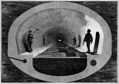 Transformations of Paris under the Second Empire, Haussmann Paris. Construction of the Sewer Sewer av French School