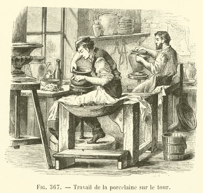 Porselensarbeid på dreiebenken (gravering) av French School