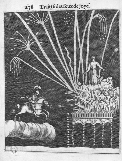 Treatise of Bonfires, illustrasjon fra Practice of War av Francois Malthus, Paris, 1656 av French School