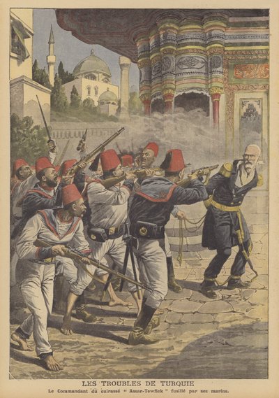 Problemer i Tyrkia (farge litho) av French School