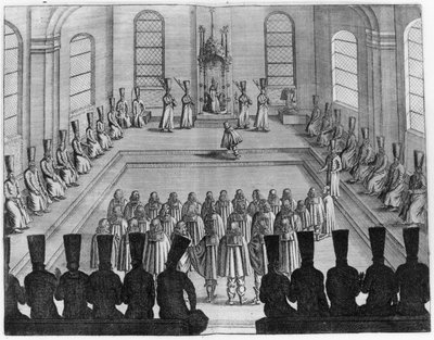 Tsar Alexei I Mikhailovich (1629-76) mottar en ambassade fra Vesten, fra bind I av Very Curious and Very Reowned Voyages made in Muscovy, Tartary and Persia av Adam Olearius, oversatt av Wicq av French School