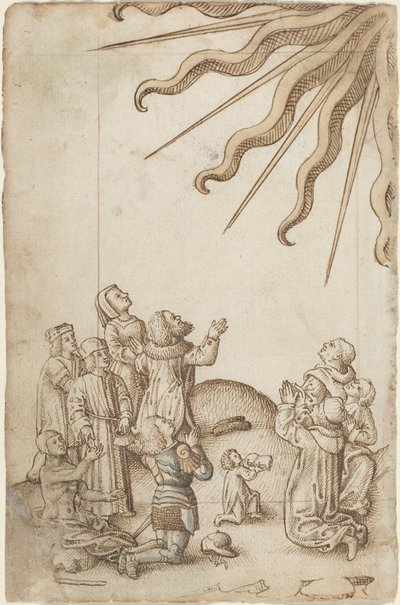 Snu kroppen din mens du tilber [fol. 37 verso], ca. 1512–1515 (penn- og blekktegning) av French School