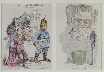 To karikaturer av Jules Favre (1809-80) 1870-71 av French School