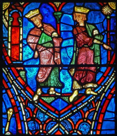 To magi følger stjernen i Betlehem (w28b) av French School