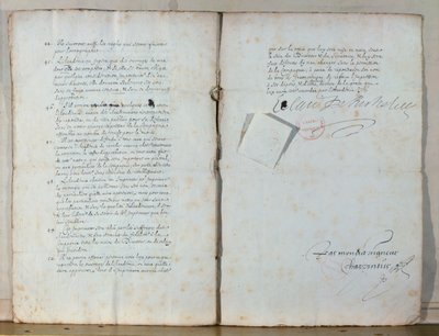 To sider fra statuttene til det franske akademiet, 1635 (blekk på papir) (se også 179947) av French School