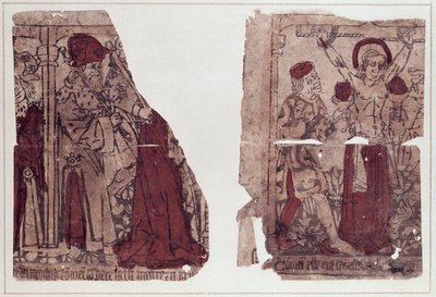 To scener av martyrdøden til St. Regina (d.c.286) (xylograf) av French School