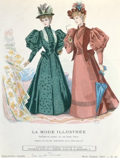 To kvinner, fra La Mode Illustrée, 1895 av French School