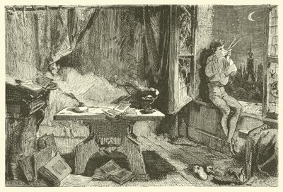 Tycho Brahe måler avstanden som skiller stjernene (gravering) av French School