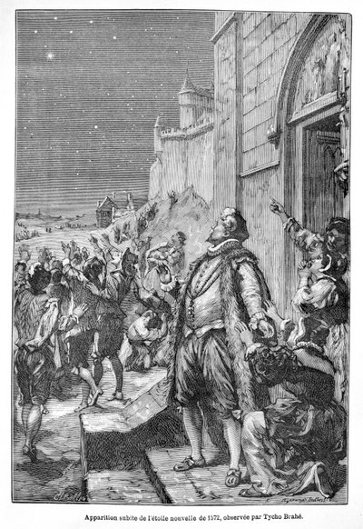 Tycho Brahe ser en ny stjerne (gravering) av French School