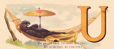 U: En lat, øyenes fugl! En indolent, en ubrukelig en! av French School