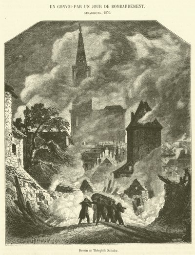 En konvoi - En dag for bombardement (gravering) av French School