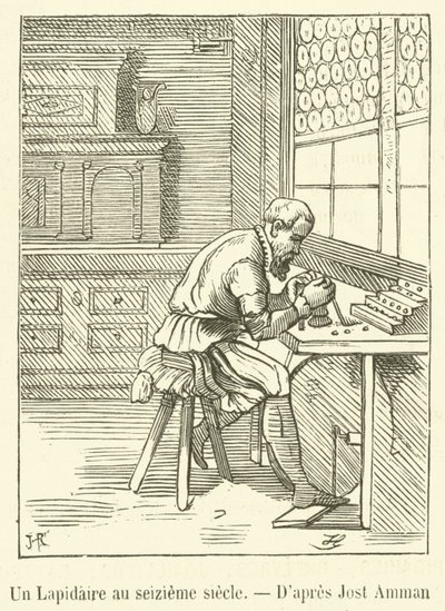 En Lapidary i det sekstende århundre (gravering) av French School
