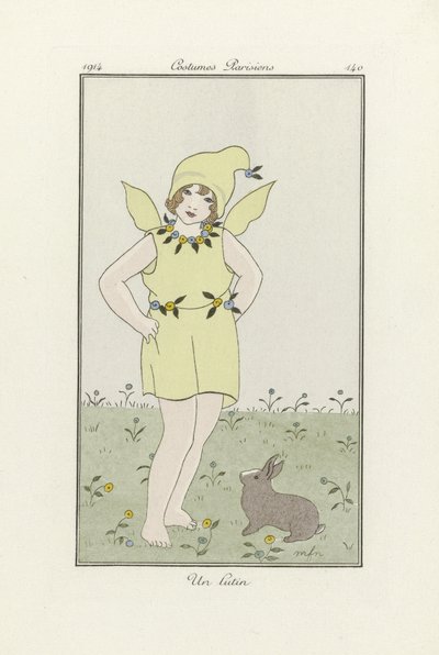 En alv, fra Costumes Parisien, utgitt 1914 (fargelitografi) av French School