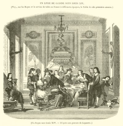 Et måltid under Louis XIV (gravering) av French School