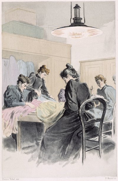Et syverksted - i ""Our contemporaries"" av Octave Uzanne av French School