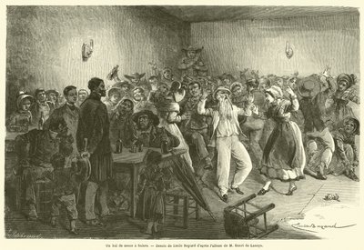 A bal de noces a Salers (gravering) av French School