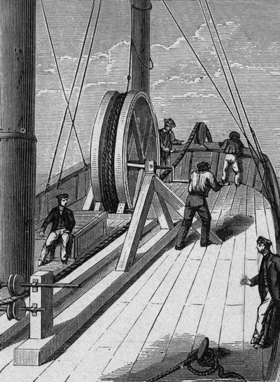 Undervannstelegrafkabel mellom Dover og Calais 25. desember av French School