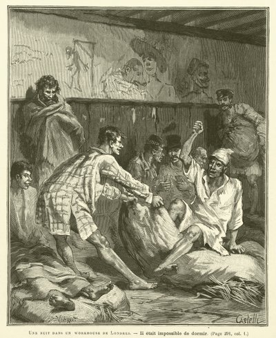 A Night in a London Workhouse (gravering) av French School