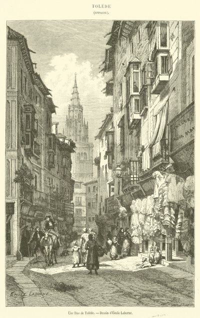 En gate i Toledo (gravering) av French School