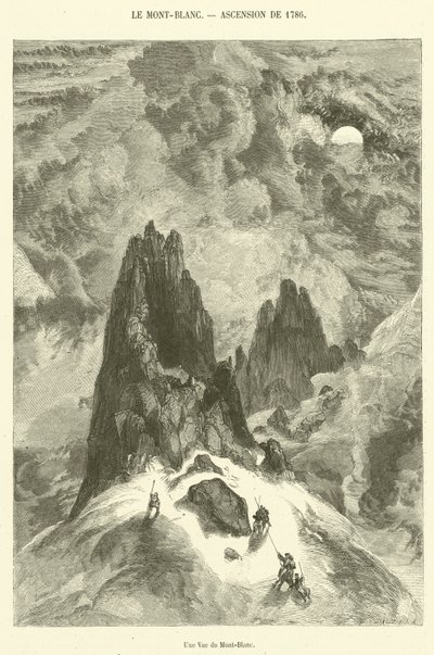 Utsikt over Mont-Blanc (gravering) av French School