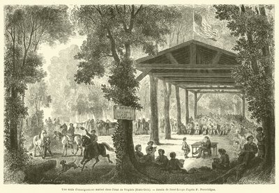 En gjensidig utdanningsskole i delstaten Virginia (USA) (gravering) av French School