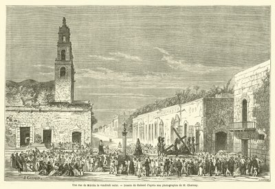 En gate i Merida på langfredag (gravering) av French School
