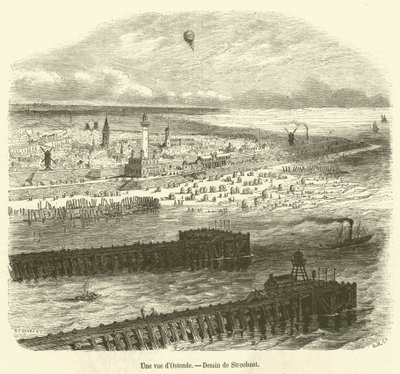 Utsikt over Oostende (gravering) av French School