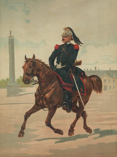 Uidentifisert fransk soldat på hesteryggen av French School