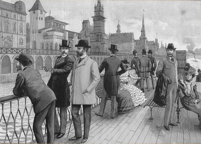 Universal Exhibition of 1900 in Paris: the street of nations. av French School