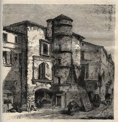 Uzes - det gamle slottet -Gard - Frankrike - gravering i "" PATRIE"" - PECTUREQUIREQUE BESKRIVELSE AV FRANKRIKE I 6 BIND AV LUCIEN HUARD - slutten av 1800-tallet av French School