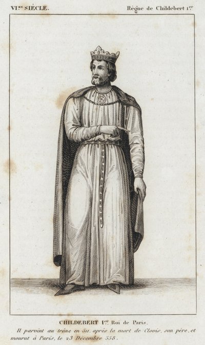 VI Century, Reign of Childebert I, Childebert I, King of Paris (gravering) av French School