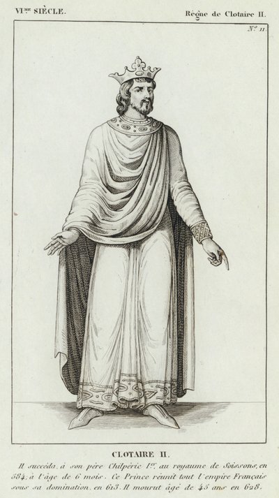 VI Century, Reign of Clotaire II, Clotaire II (gravering) av French School