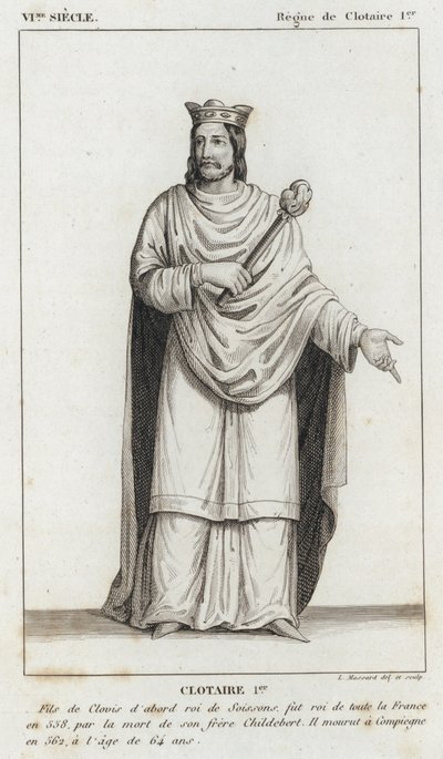 VI Century, Reign of Clotaire I, Clotaire I (gravering) av French School