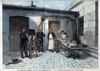 Various facts: the photograph of the corpse cut into pieces by the service of Alphonse Bertillon (1853-1914), a French scientist, creator of anthropometry. - in “” Le Petitle Parisien”” av French School