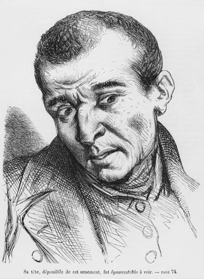 Vautrin arrestert og identifisert, illustrasjon fra Splendeurs et Miseres des Courtisanes av Honore de Balzac, publisert 1867 av French School