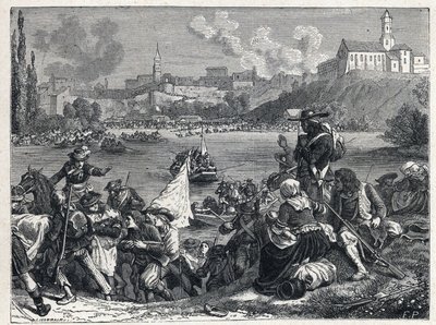 Vendee-krigen (1793-1796): venderne, beseiret i slaget ved Cholet, returnerte til Loire 18. oktober av French School