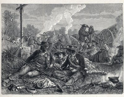 Vendee Wars (1793-1796): encampment of vendean insurges. av French School