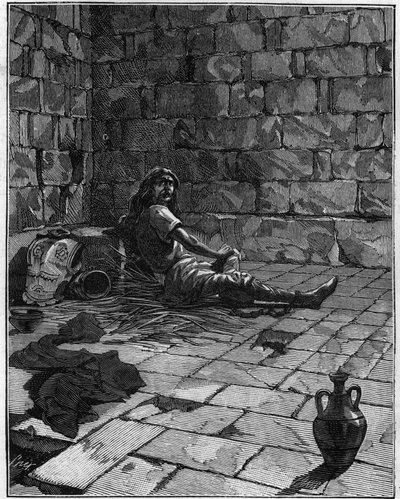 Vercingetorix (ca. 72-46 f.Kr.), en gallisk leder, ble værende i fengsel i seks år. av French School