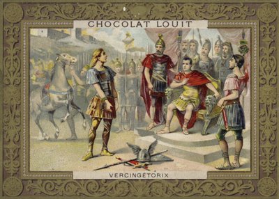Vercingetorix underkaster seg Julius Caesar, 52 f.Kr av French School