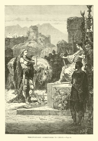 Vercingetorix overgir seg til Cæsar av French School